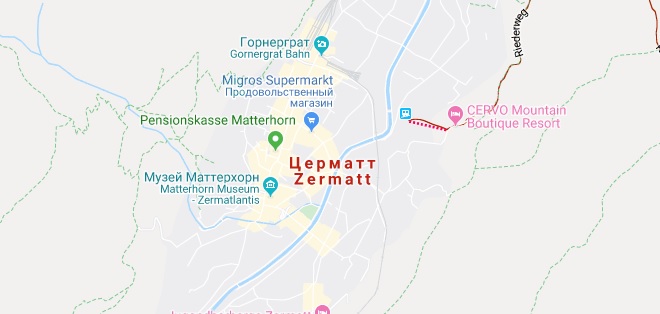 Карта города Церматт